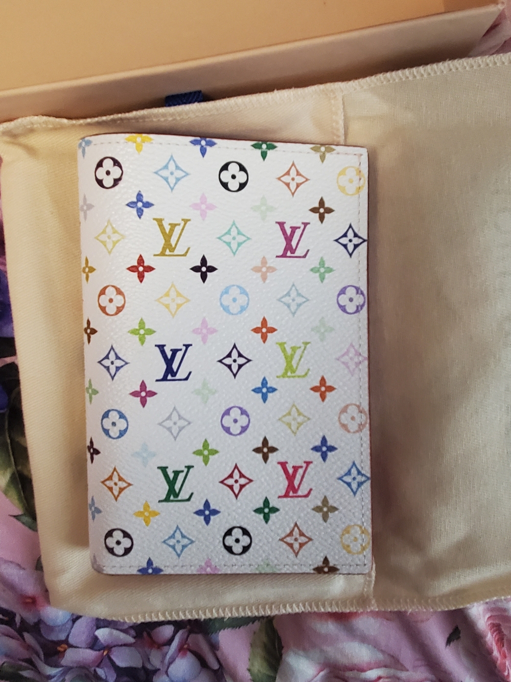 Louis Vuitton Multicolor Monogram on White Canvas Card Holder